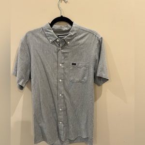 RVCA Button Down Short Sleeve Grey Medium
